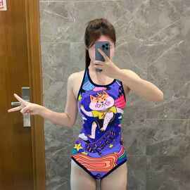 竞速泳衣女款连体大码游泳馆专用2025年新款泡温泉游泳衣原厂家