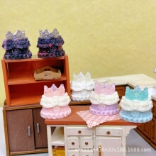 立体女王皇冠蛋糕 diy仿真树脂配件手机壳手工发夹头绳饰品材料