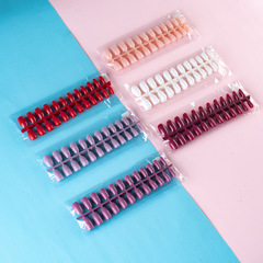 新款短芭蕾亮面美甲甲片穿戴甲片成品純色假指甲貼片 可 定 制