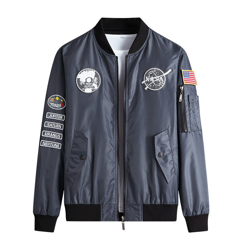 New Nasa Double-sided Casual Baseball Shirt Fashion Sports Jacket Men's Loose Collar Fashionable Baseball Shirt for Men