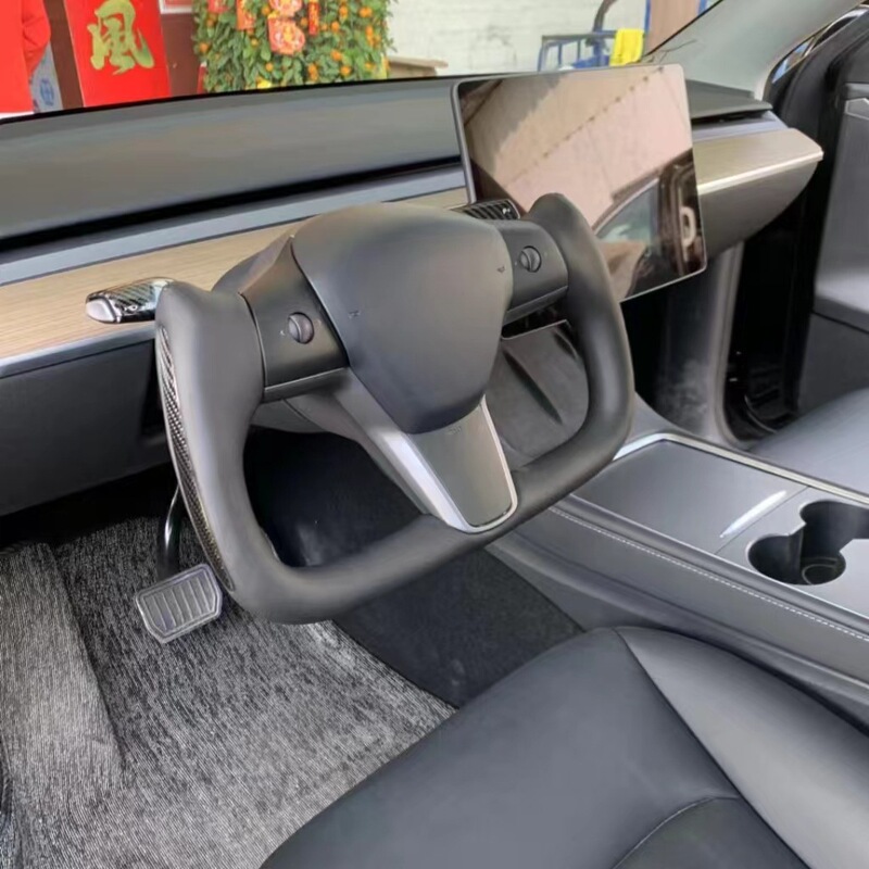 Suitable for Tesla modified YOKE steering wheel Model3/Y upgrade interior personalized heated aircraft steering wheel Suitable for Tesla modified YOKE steering wheel Model3/Y upgrade interior personalized heated aircraft steering wheel