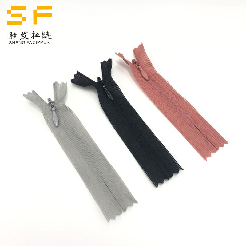 3号瑜伽服拉链 隐形拉链水滴头网边隐形拉链适用于瑜伽背心拉链厂