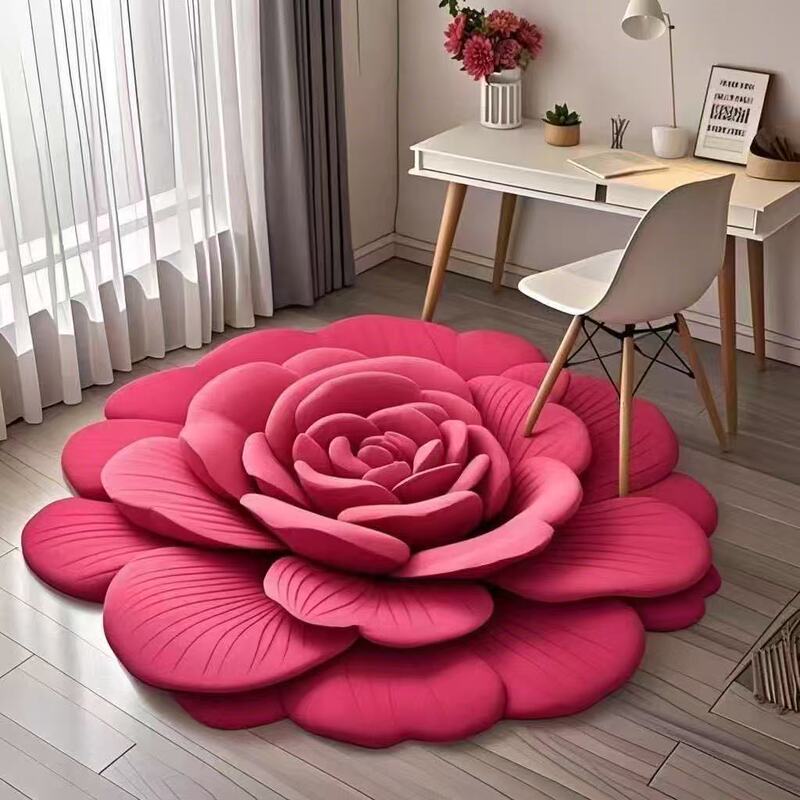 3D Special-Shaped Flower Diatom Mud Carpet Home Bathroom Kitchen Toilet Water-Absorbent Non-Slip Foot Mat Living Room Sofa Blanket