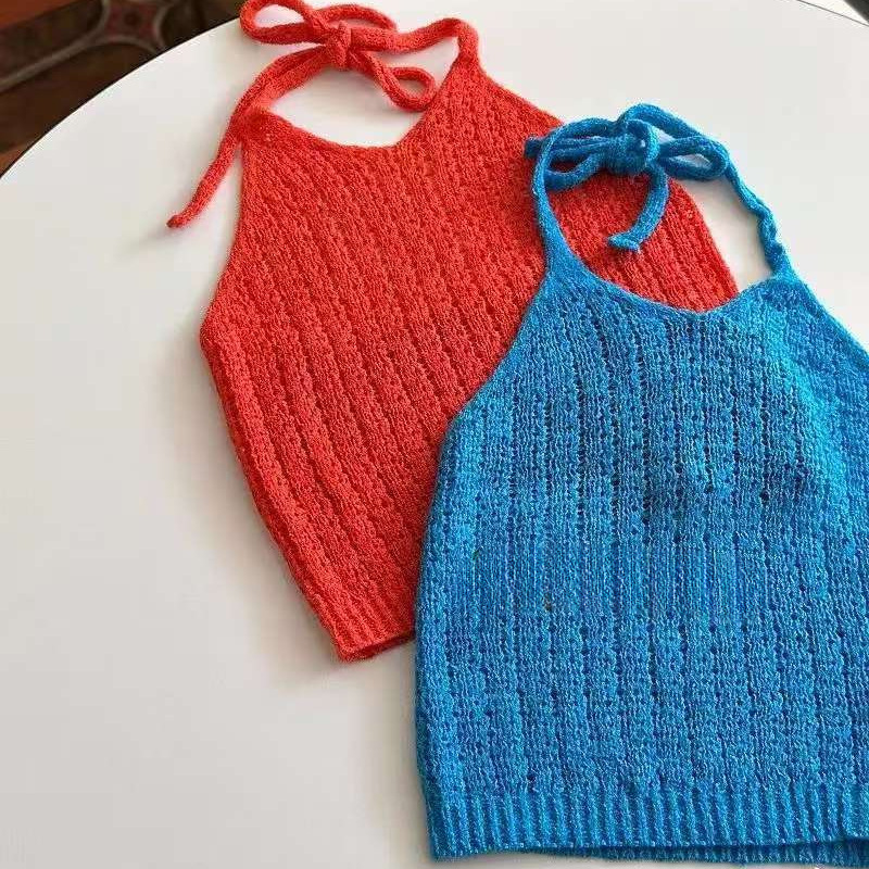 Summer Korean Style Baby Girl Halterneck Backless Suspender Short Style Girl Fashionable and Sweet Vest for Small and Medium-Sized Children 0031A250