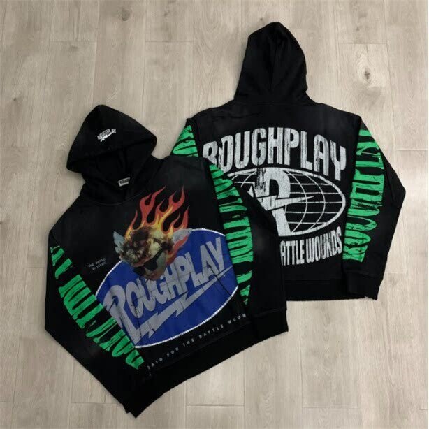 Roughplay American Hip-Hop Style Skull Direct-Print Printed Hoodie for Men and Women, Loose Fit, Vintage Look, Rhinestone-Studded Jacket Roughplay American Hip-Hop Style Skull Direct-Print Printed Hoodie for Men and Women, Loose Fit, Vintage Look, Rhinestone-Studded Jacket