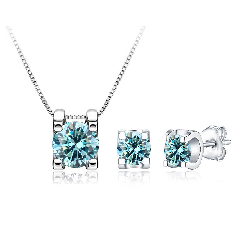 Ventas transfronterizas calientes de cabeza de toro collar de diamante de mozan collar conjunto de joyas de plata 925 regalos de vacaciones