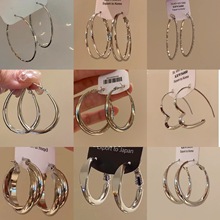 ins冷淡风银针圆形耳圈简约时尚通勤个性百搭耳环轻奢高级感耳饰