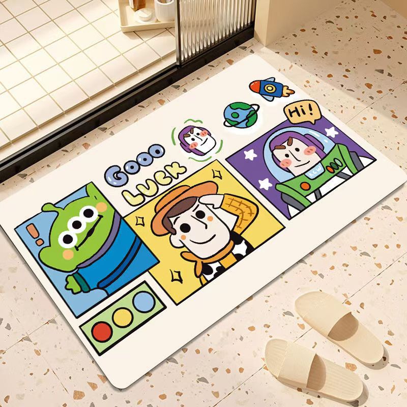 Cartoon Toy Story Bathroom Mat Toilet Diatom Mud Water Absorbent Quick-drying Foot Mat Toilet Door Mat Cartoon Toy Story Bathroom Mat Toilet Diatom Mud Water Absorbent Quick-drying Foot Mat Toilet Door Mat