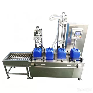 全自动中桶液体称重灌装旋盖机多工位灌装设备