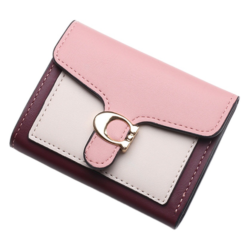 Small Wallet Female Short Student Korean Version Cute Coin Purse Mini Small Fresh Multi-Functional Folding Card Holder Wallet