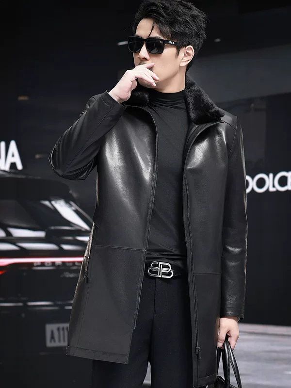 Подкладка длинного зимнего пальто, натуральная кожа, средняя длина