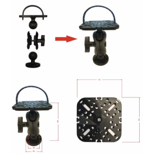 360-Degree Rotating Fish Finder Fixed Bracket Multi-Functional Square Mounting Platform Fish Finder Camera Gps Bracket
