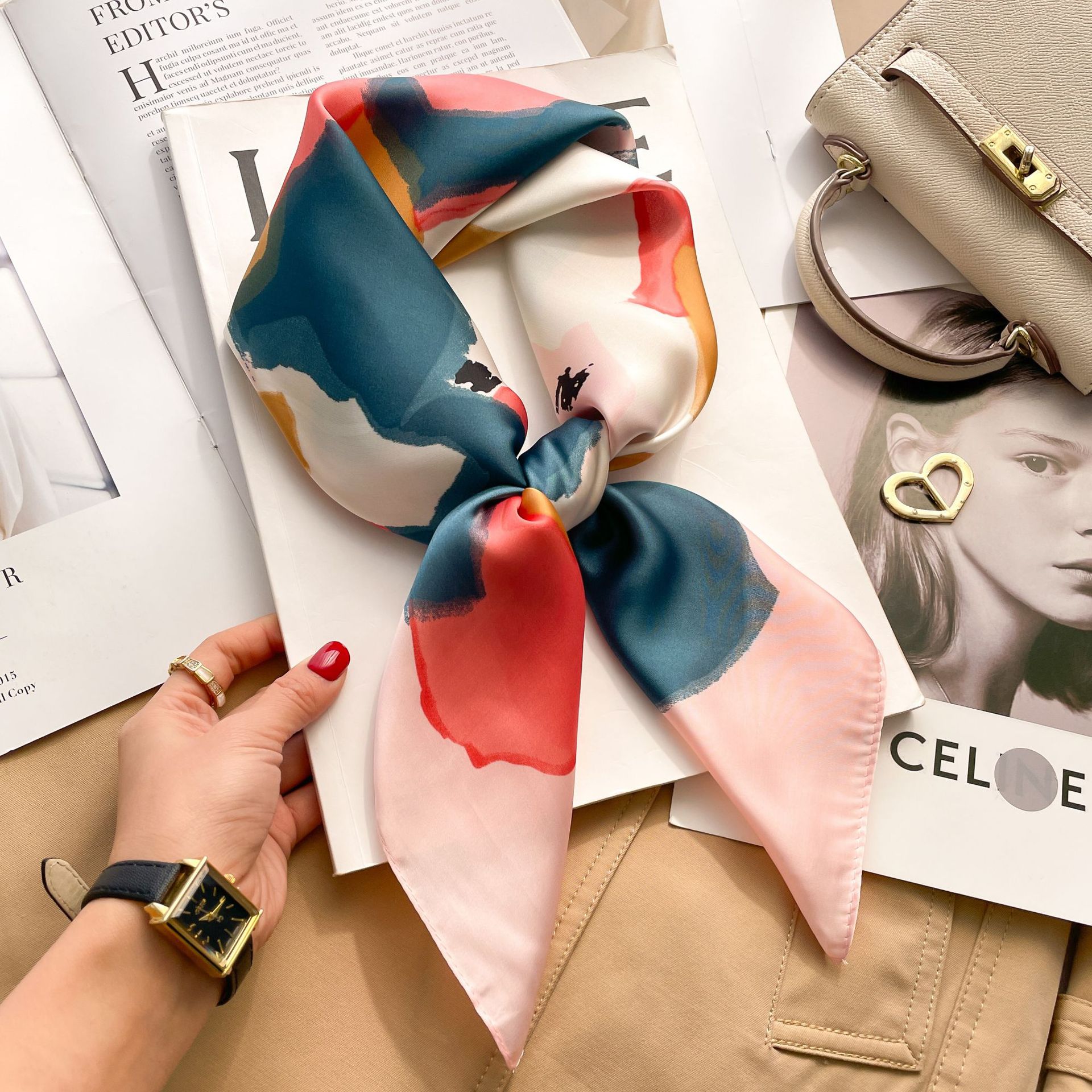 A0076 28 핑크 블루 잉크 페인팅 핑크 LJ028 핑크 블루