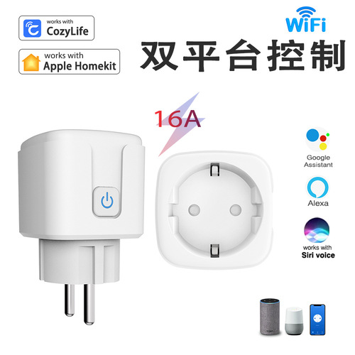 Homekit Smart EU Standard Plug WiFi Smart Switch Remote Timer Alexa Amazon Speaker