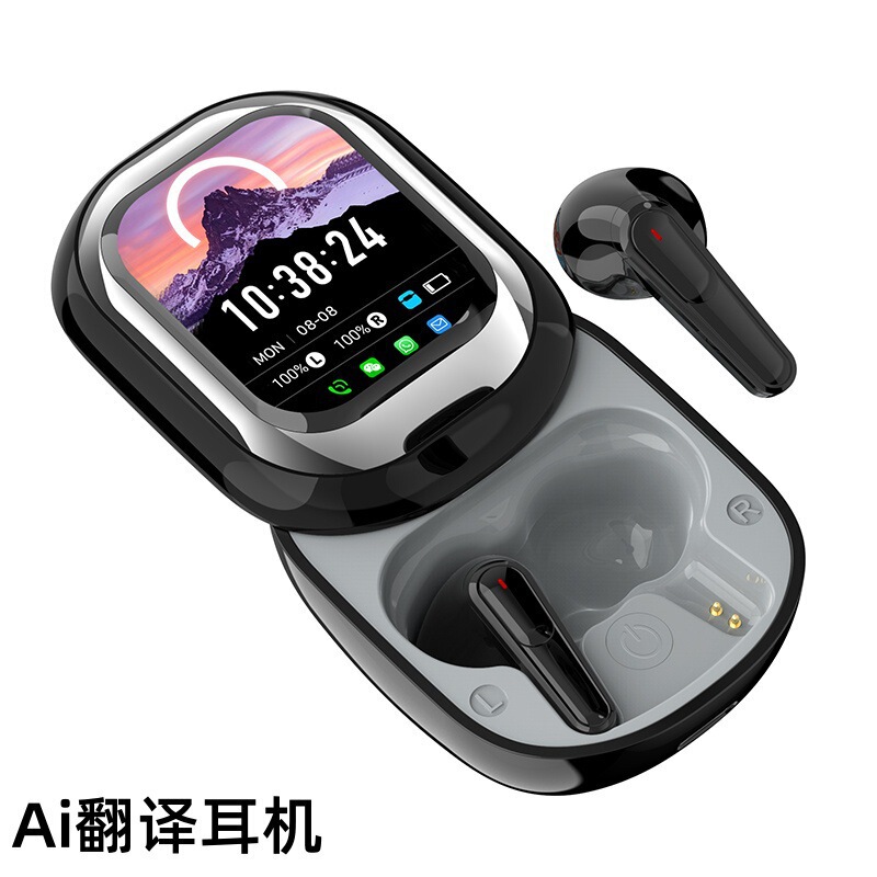 新款Ai翻译蓝牙耳机全彩触控屏无线超长续航降噪附带智能手表功能|undefined