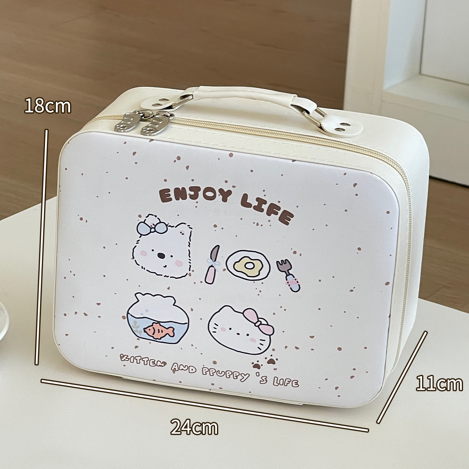 2025 nuevo espejo bolsas de maquillaje portátiles lindas maquillaje caja de gran capacidad portátil de alto valor facial almacenamiento de viaje impermeable