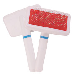 Pet Grooming Hair Brush Cleaning Supplies Dog Comb White with Protective Points Plastic Handle Dense Needle Dehairing Comb