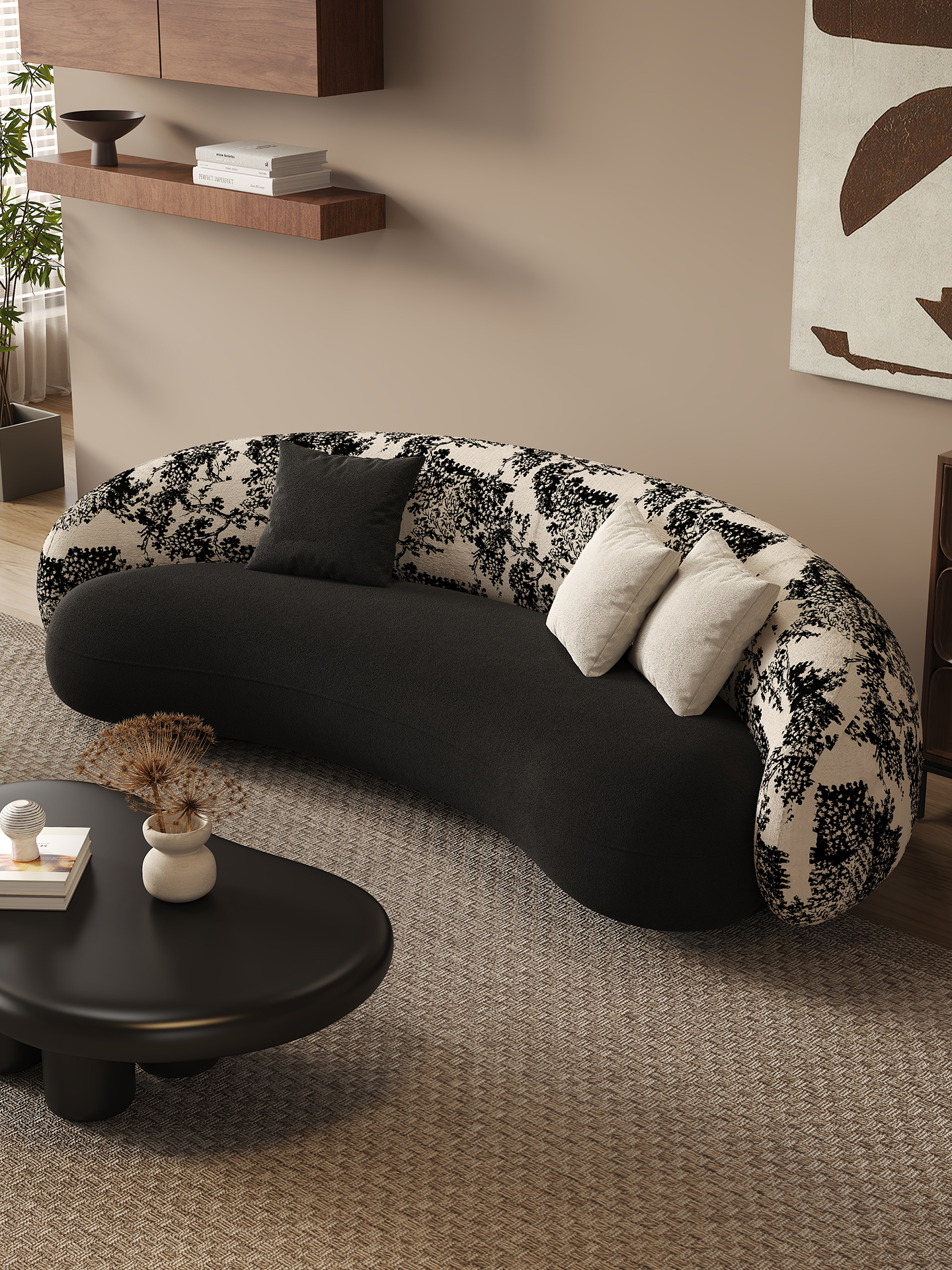 French-Style Small Apartment Living Room Curved Sofa Hotel Homestay Beauty Salon Clothing Store Internet Celebrity Rest Area Reception Sofa