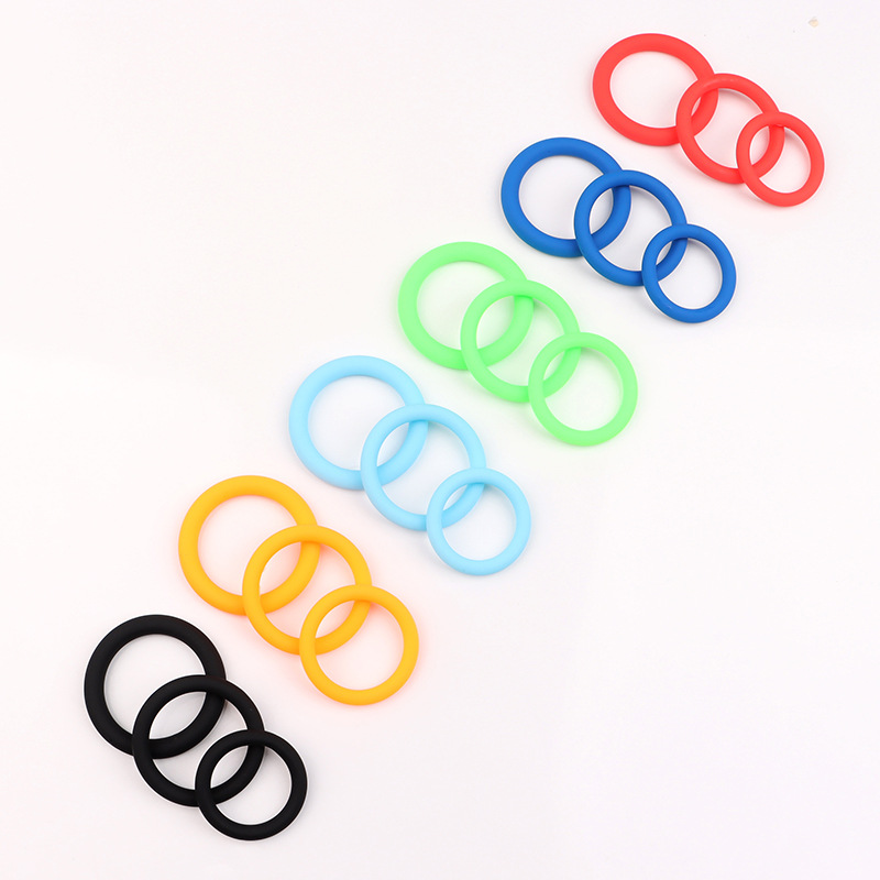 Silicone 6-Ring Locking Ring Set, Wearable Delay Trainer, Sky Blue — detail image 10