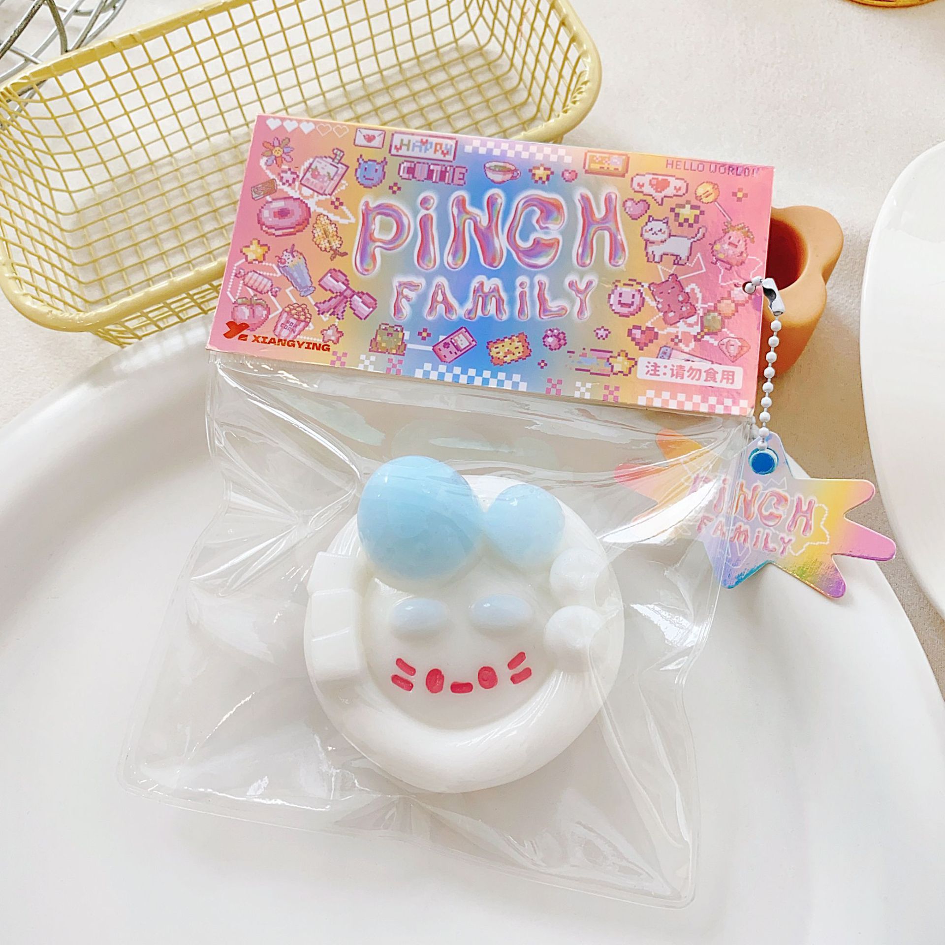 Gatito queso rebote lindo descompresión gato gato descompresión grueso juguete para estudiantes pequeño libro rojo mismo barro