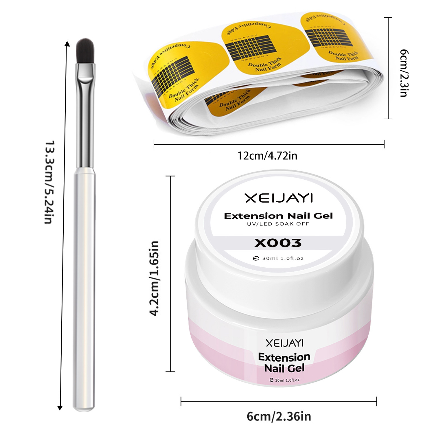 2025 nuevo cristal blanco lechoso extensión pegamento de nail polish adhesivo de papel de pegamento de función de manicura natural radiante