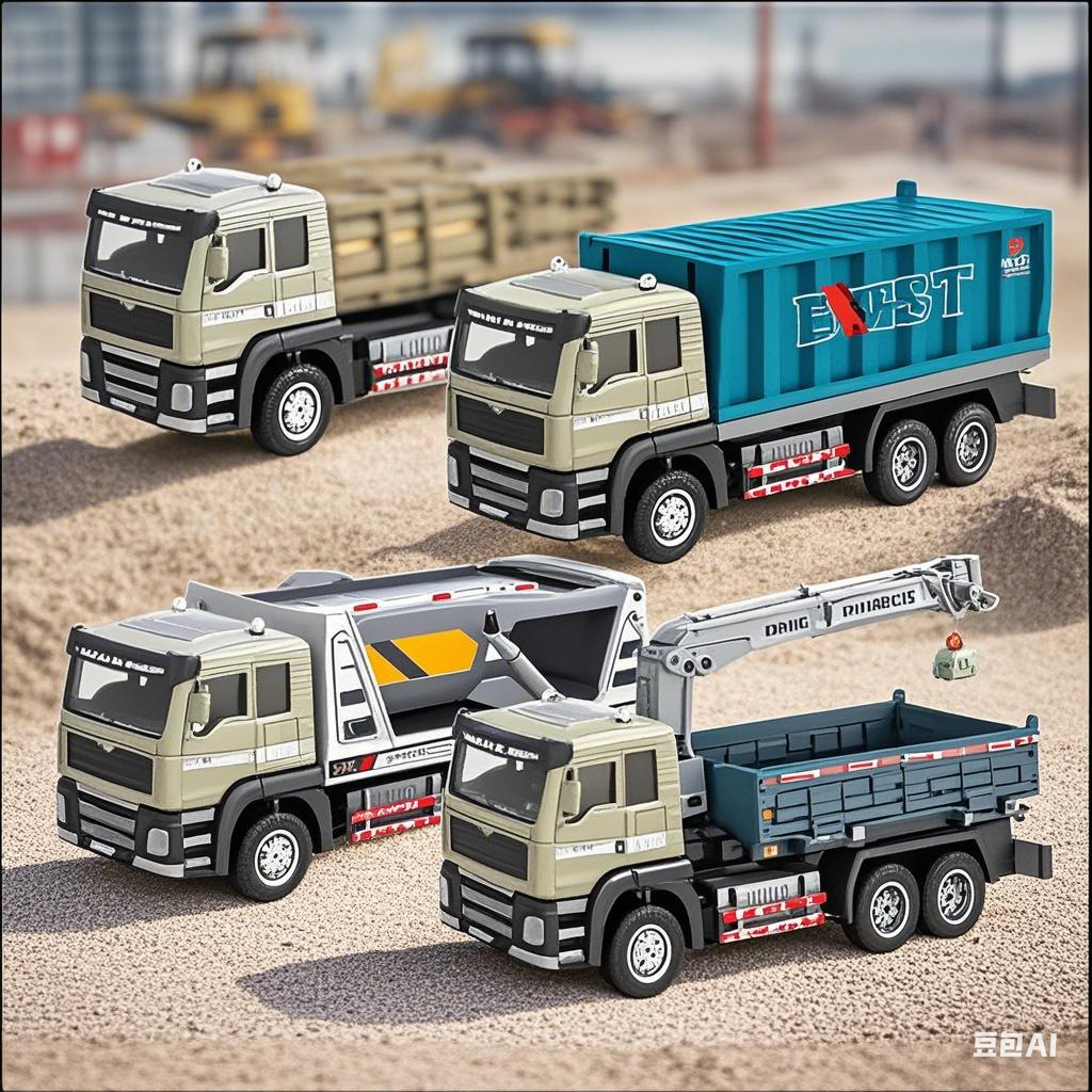Alloy Engineering Transport Vehicle Model Trailer Truck Children's Engineering Vehicle Truck Container Truck Excavator Inertia Pullback