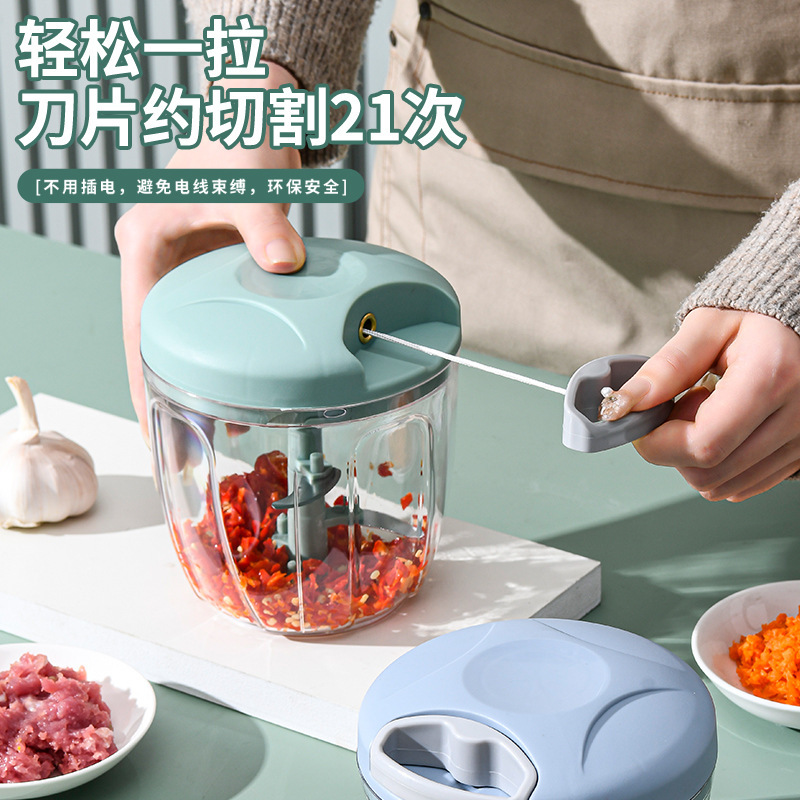 Máquina de puré de ajo, máquina de trituración de ajo manual, máquina de tirar de ajo multifuncional, picador de carne de jengibre y ajo, picador de carne complementario, mini batidor de ajo de cocina