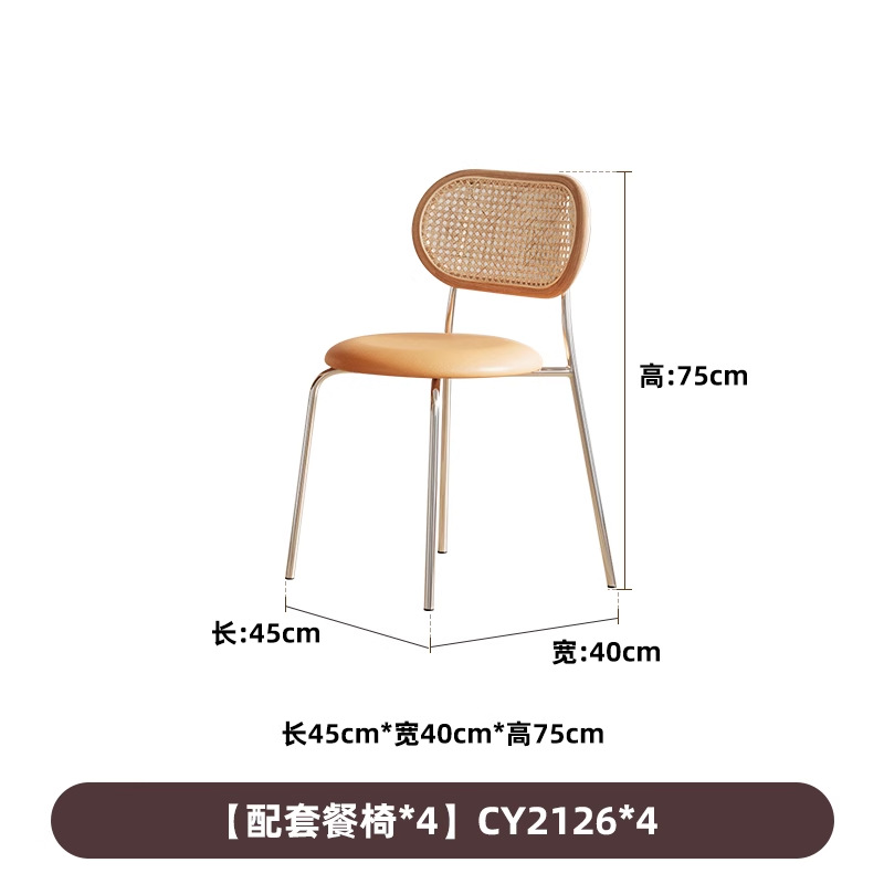 Danvance estilo francés crema mesa de viento casera rectangular seis personas pequeño tipo de mesa de comedor de madera sólida de cera de madera de roca