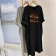 2025 Summer Cross-border Cartoon Short-sleeved T-shirt Dress Mid-length Loose dress Oversize Printed plus size Trendy