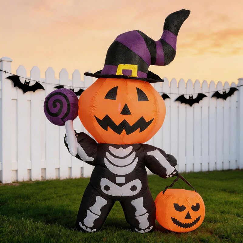 Halloween 170cm Inflatable Pumpkin Horror Skeleton Imp Outdoor Party Yard Decoration Air Model Halloween 170cm Inflatable Pumpkin Horror Skeleton Imp Outdoor Party Yard Decoration Air Model