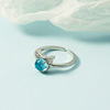 Cute universal ring with stone, moonstone, on index finger, Birthday gift