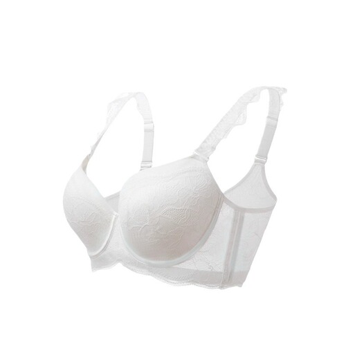Seamless large size underwear for fat mm, push-up big breasts, small adjustable thin anti-sagging bra, side breast bra
