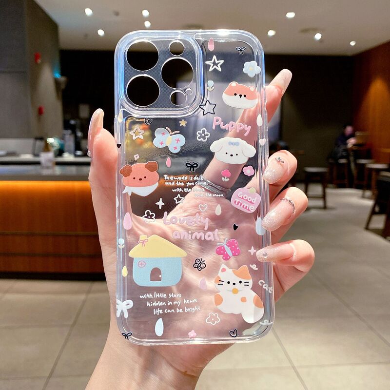 太空精孔适用iphone16卡通小狗手机壳11苹果15Pro新款全包保护套|undefined