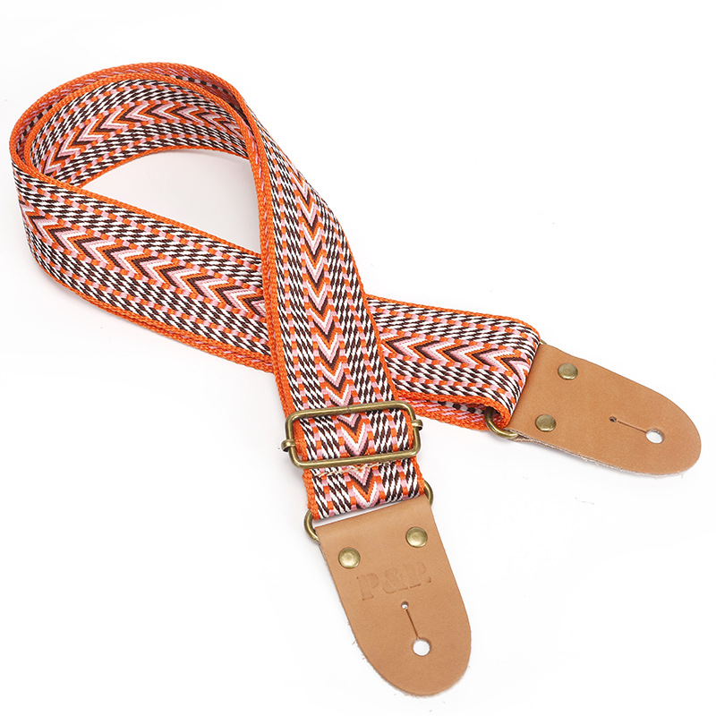 Alabanza PP correa de la guitarra 2023 nuevo S50 jacquard correa de hombro bordado cuero genuino cabeza correa de la guitarra