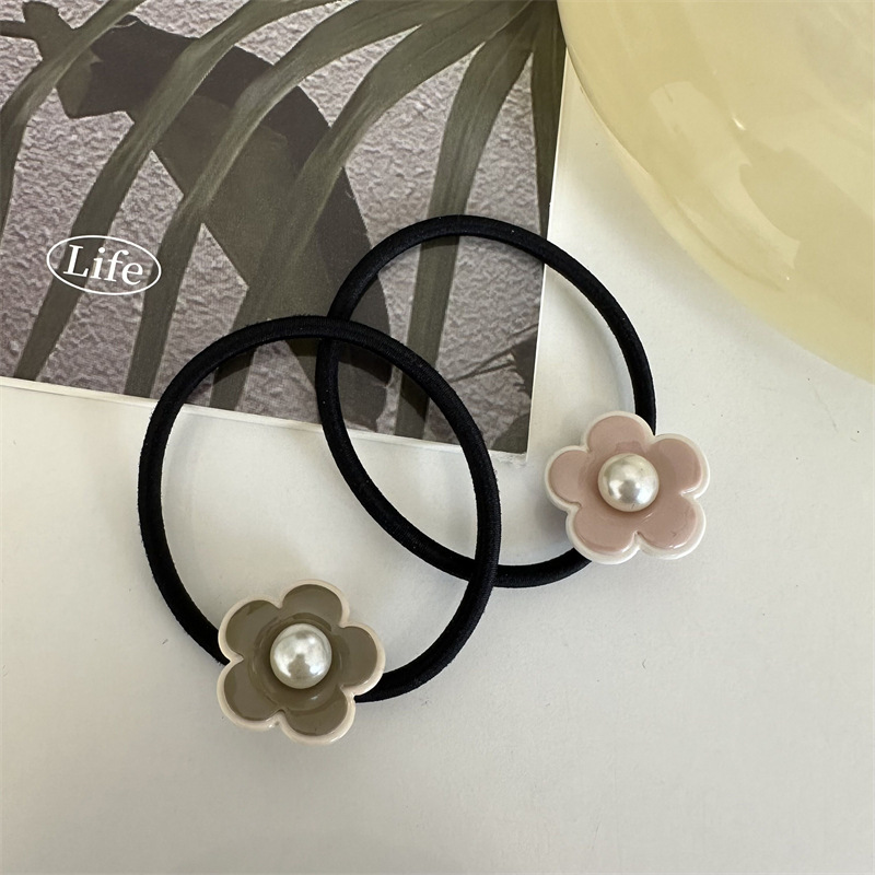 Testa di fiore di perle Fascia per capelli con fiori giapponesi Forcina per capelli Elastico Piccolo copricapo con fiori Corda per capelli elastica alta Fermaglio per capelli Nuovi accessori per capelli_voghion.com
