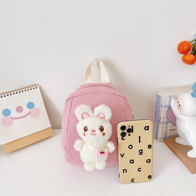 Mochila infantil de peluche, mochila pequeña de caricatura para niños, mochila de jardín de infantes, mochila de conejo