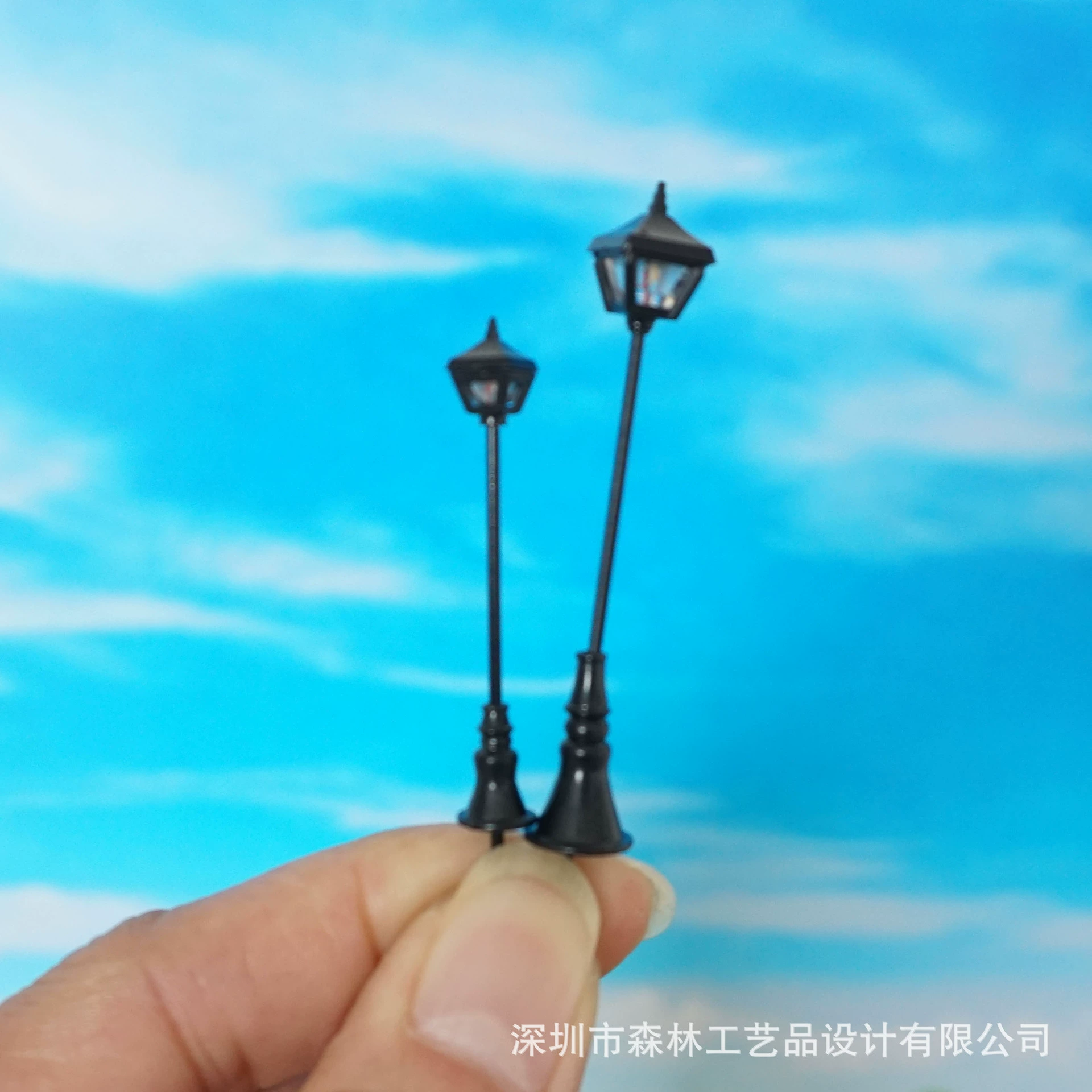 DIY ручной работы песочный стол модель здания материал двор лампа светящаяся Металлическая лампа Модель уличный фонарь model-FT09