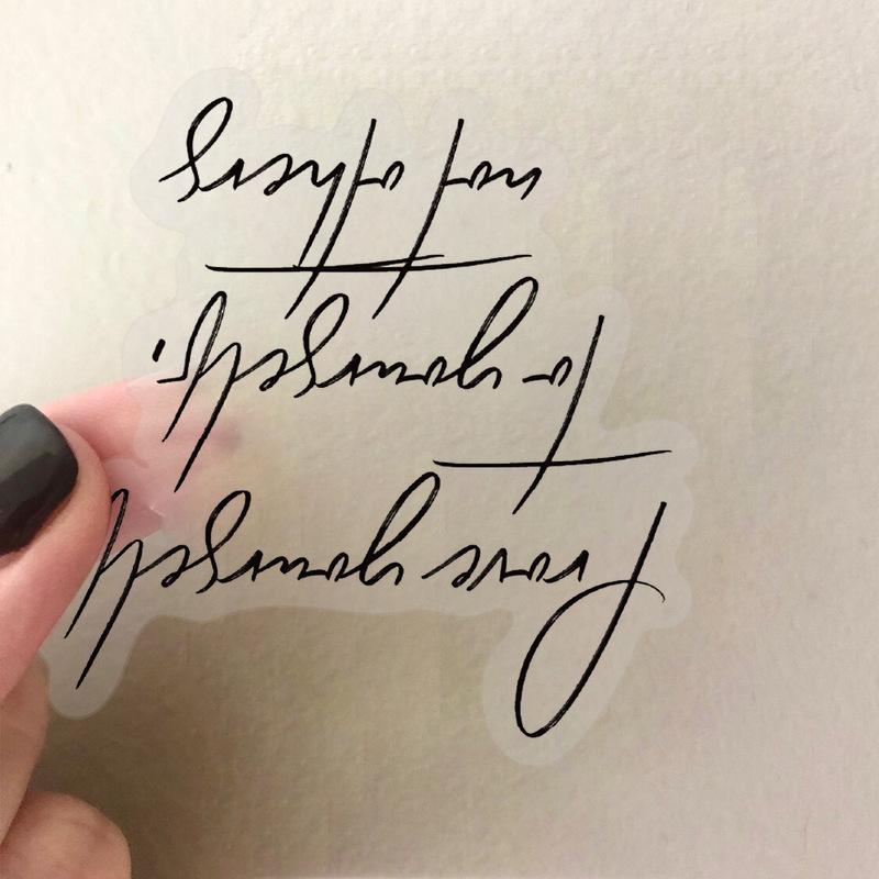 50 transparent inspirational black and white phrase sticker bag waterproof transparent PET hand account material decorative guitar notebook