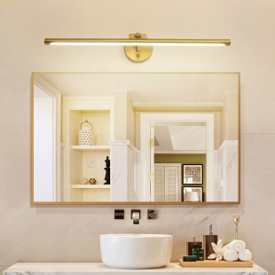 All-Copper Mirror Headlight Bathroom Led Bathroom Vanity Mirror Cabinet Light Bathroom Mirror Light Scandinavian Simple Wall Lamp