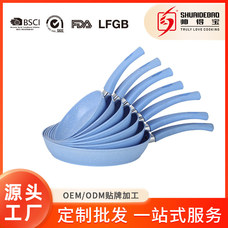 FUENTE Fábrica Comercio exterior Orden original copo de nieve cerámica doble fondo sartén 18-30cm