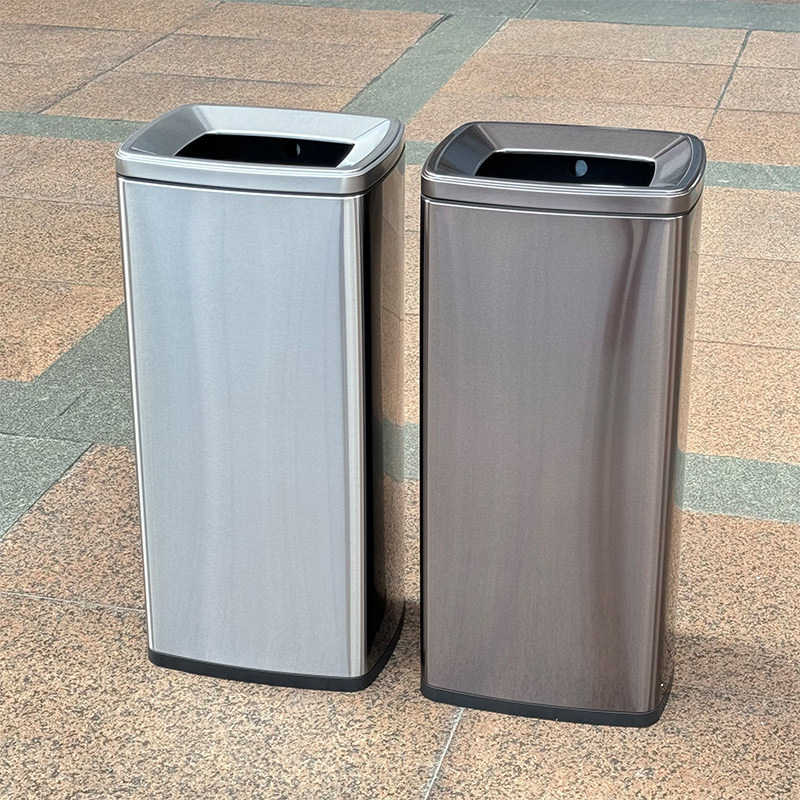 Stainless Steel Trash Can Commercial 30L Large Capacity Bathroom Square Lidless Trash Bin for Office Hotel Public Sanitation Stainless Steel Trash Can Commercial 30L Large Capacity Bathroom Square Lidless Trash Bin for Office Hotel Public Sanitation