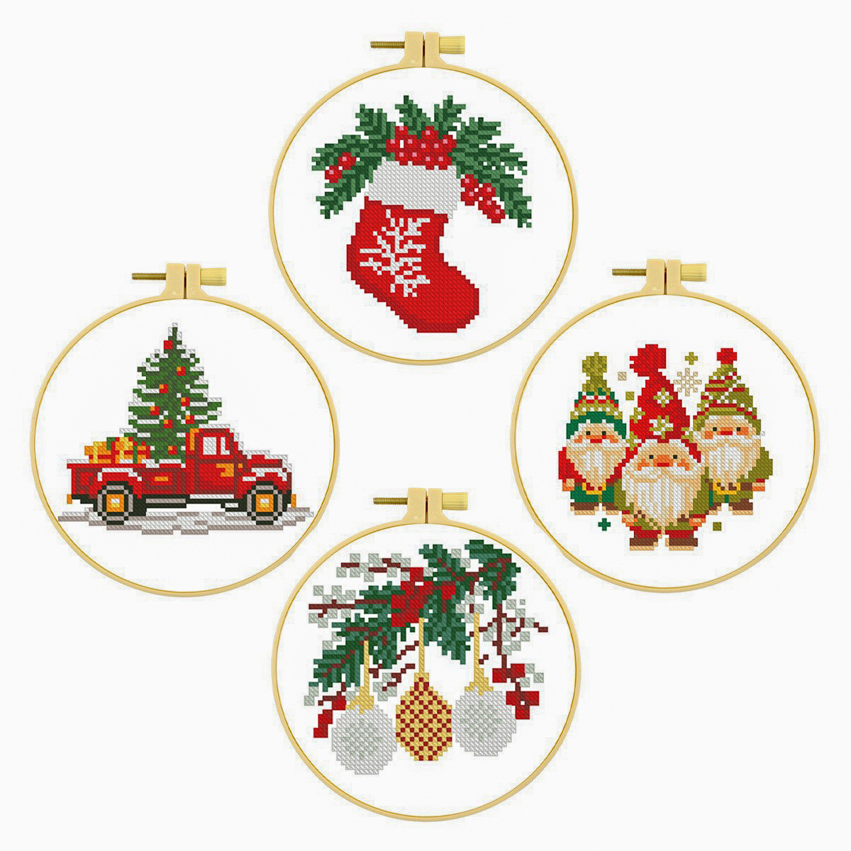 Mona Lisa Royal Crosspoint Navidad colección dos nuevos dibujos animados modernos simplista lindos bordados de línea redonda