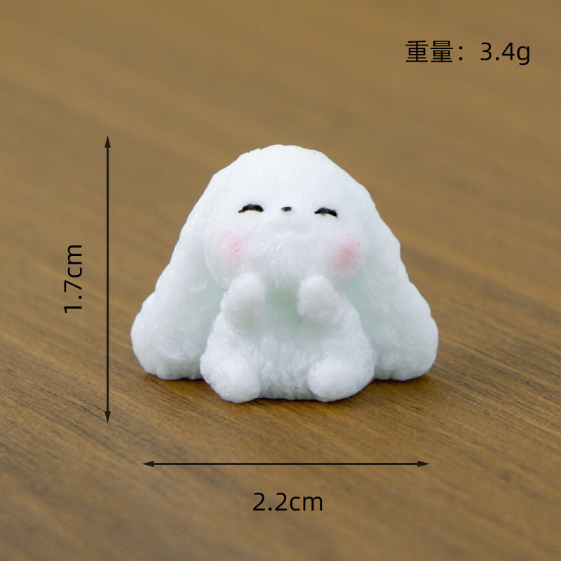 マイクロランドスケープ装飾品、かわいい垂れ耳ウサギ、クリエイティブな車の樹脂 DIY クラフト装飾装飾品、ハイエンドのニッチ|undefined