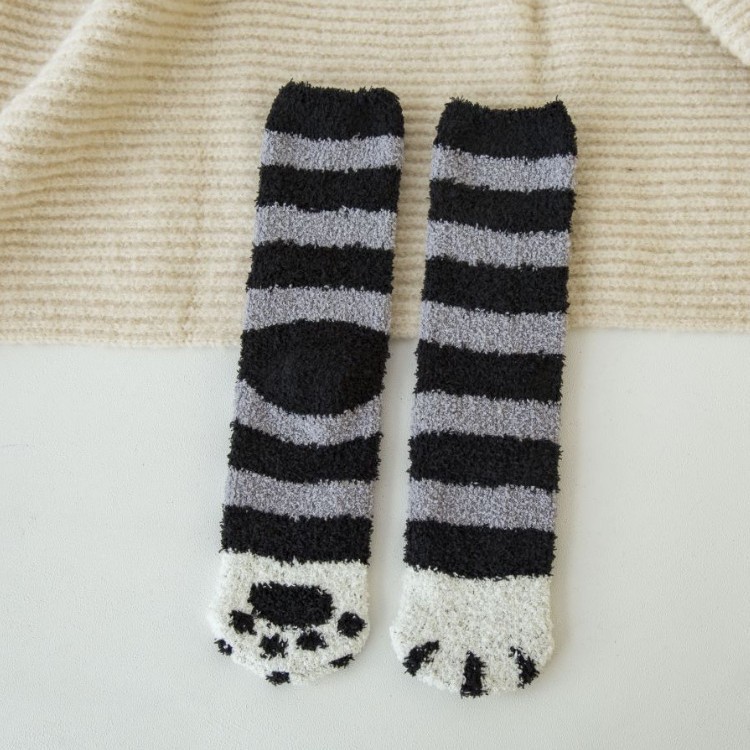 Warm coral velvet socks