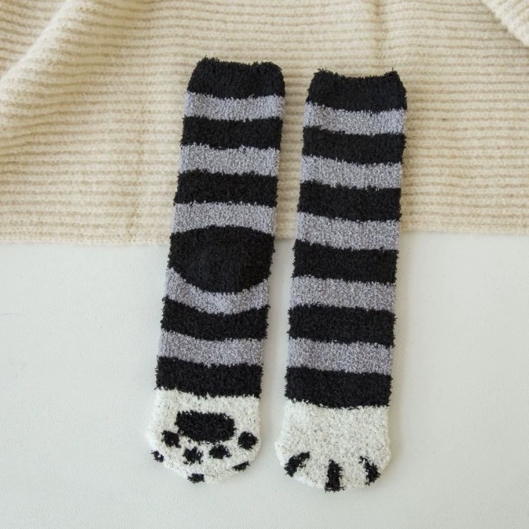 Warm coral velvet socks