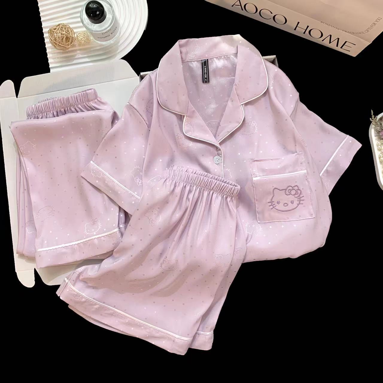 [가슴패드 포함 3종세트] 보라색 고양이