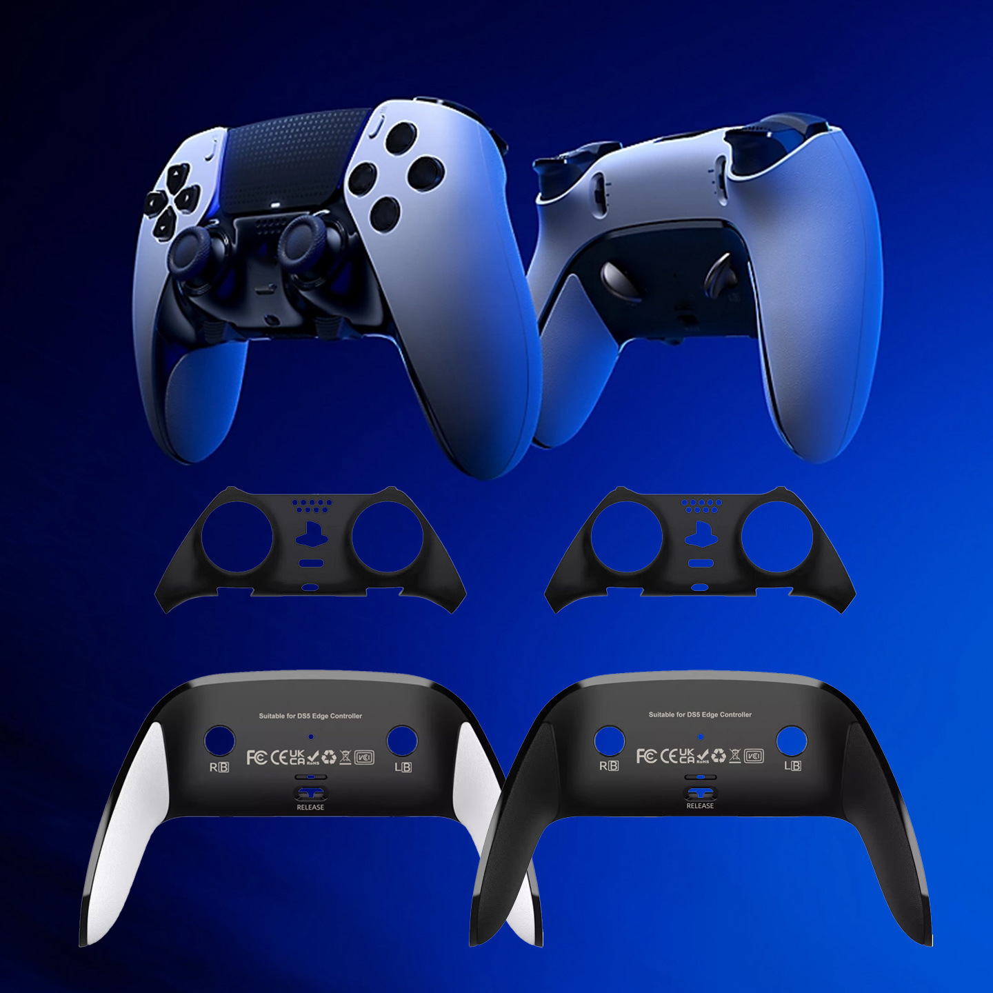 Cross-Border Popular Ps5 Edge Elite Handle Grip Accessories Ds5Edge Replaceable Case Decorative Piece Set