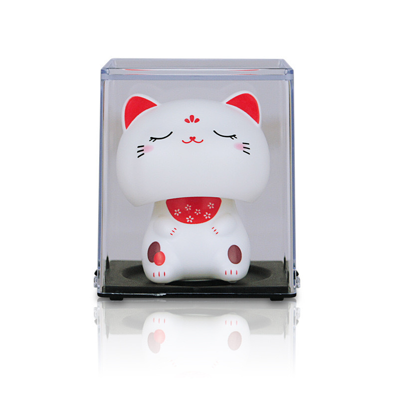 2インチミニソーラー招き猫オフィスデスクトップレジのフロントに車の装飾品のプレゼントを飾る