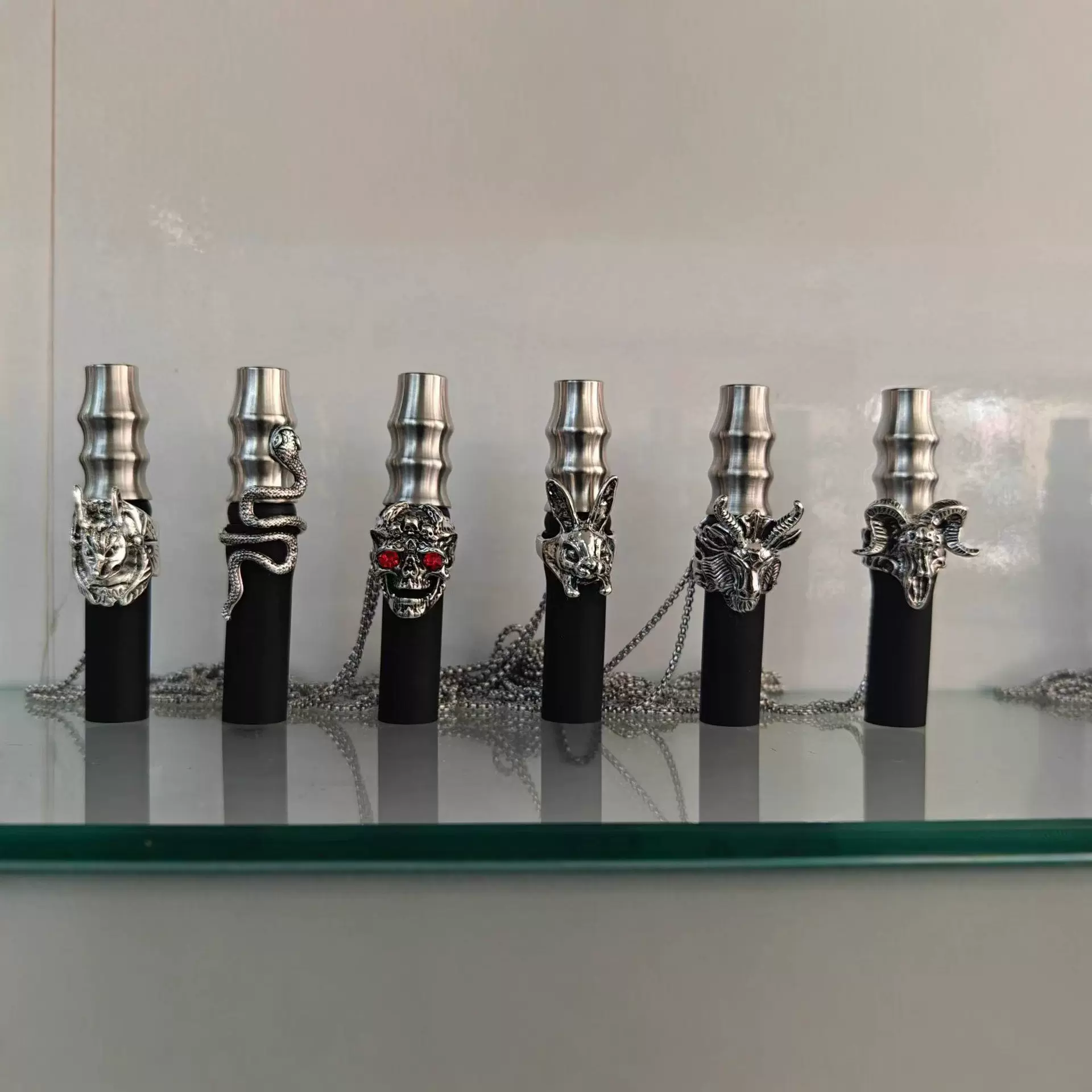 新款烟嘴小红书同款水烟烟嘴shisha烟嘴水烟配件带项链金属制烟嘴