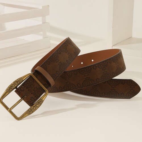 American retro y2k belt women's trend national style belt all-match denim high-end brown leather pants belt